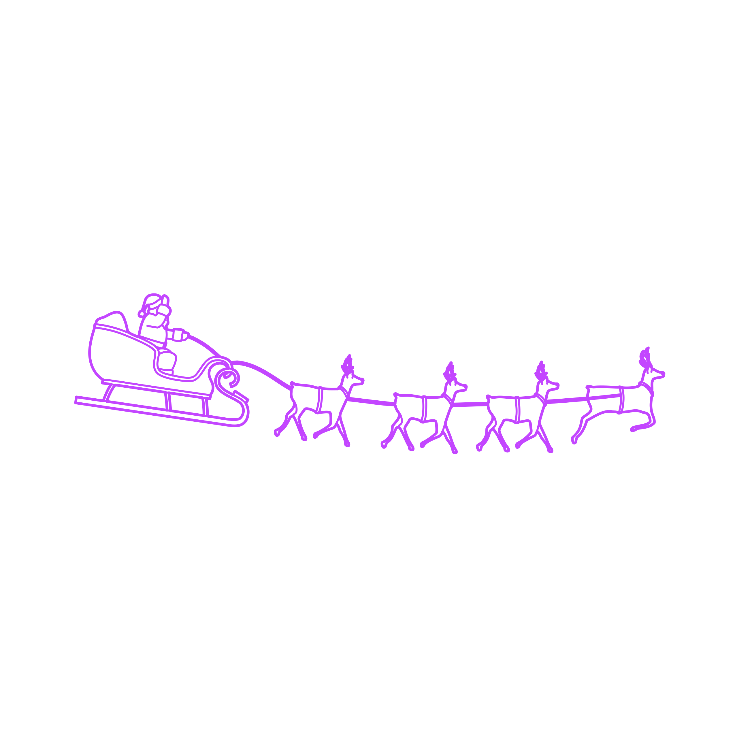 Pop Culture Holiday Characters Santas Sleigh Outline Icon Svg Set Free Vectors
